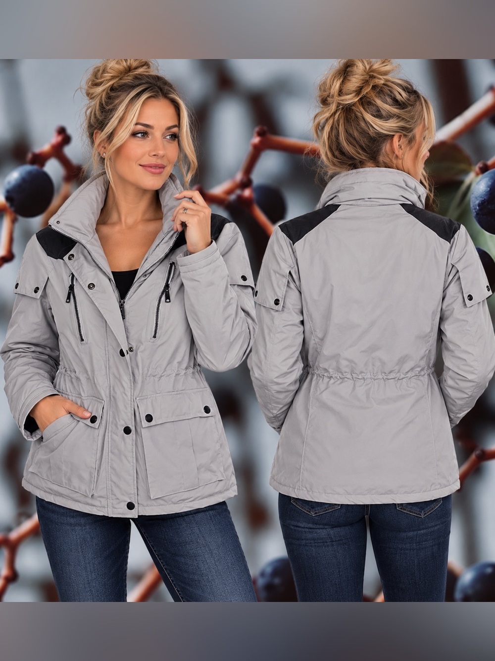 Women's Versatile Wantdo Gray Puffer Jacket NWOT